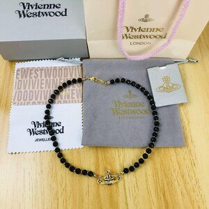 NEW Vivienne Westwood Black & Gold Choker-Authentic